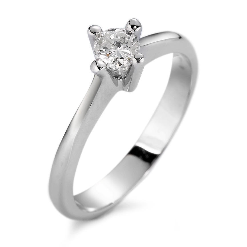 Solitär Ring 750/18 K Weissgold Diamant weiss, 0.25 ct, si rhodiniert-561409