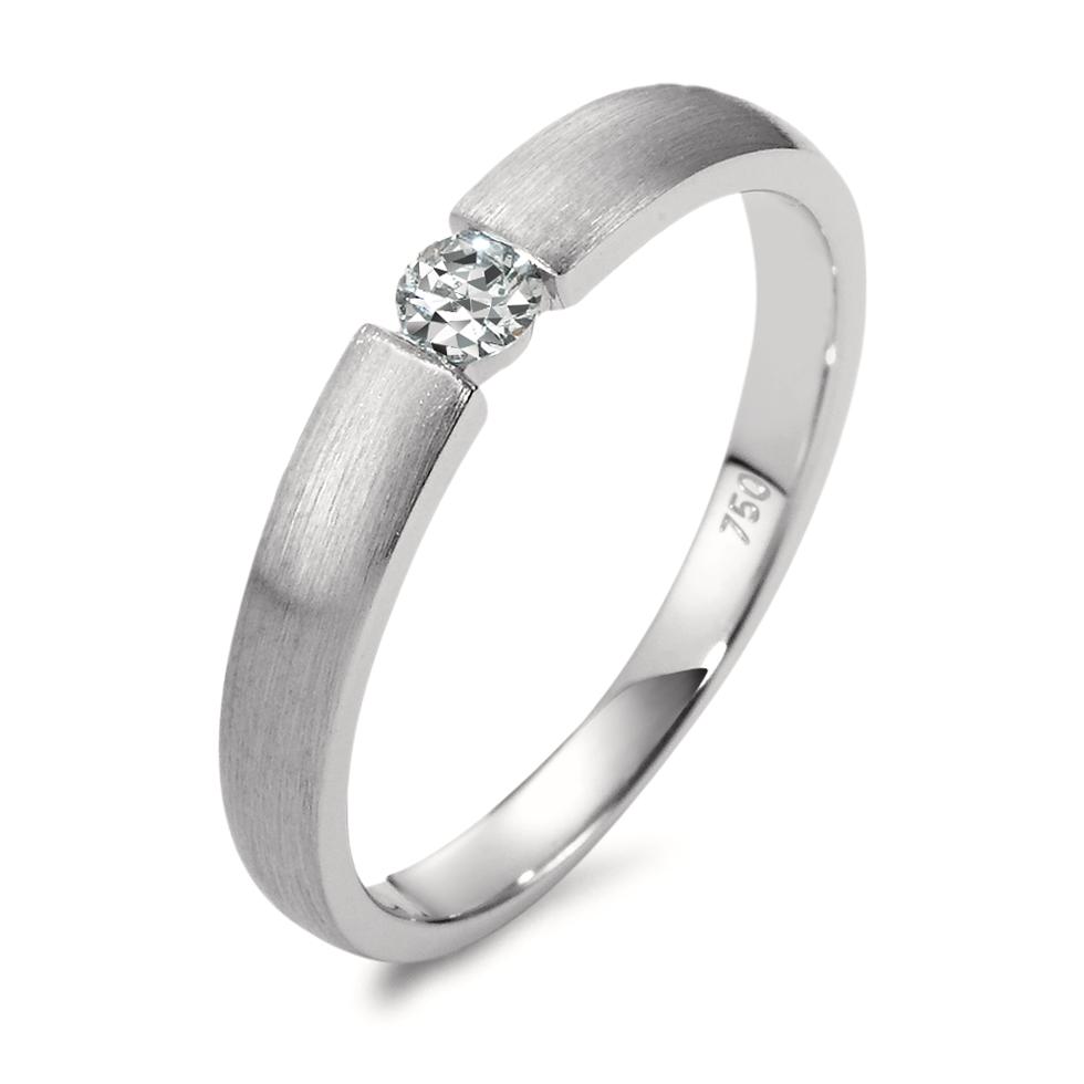 Solitär Ring 750/18 K Weissgold Diamant 0.10 ct, w-si-563002