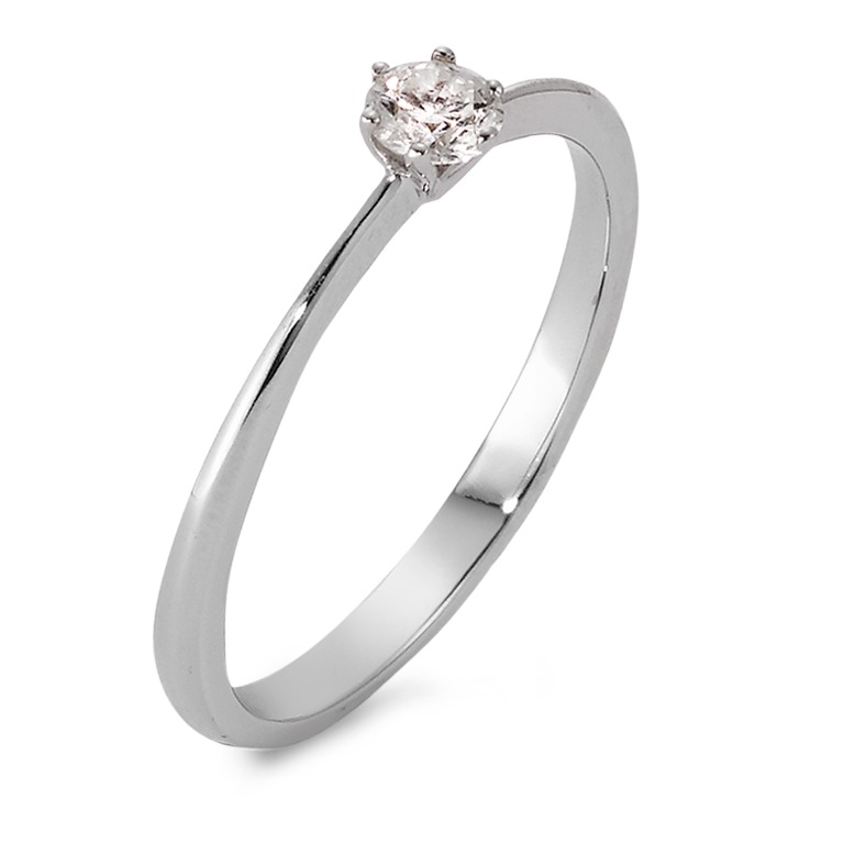 Solitär Ring 750/18 K Weissgold Diamant 0.15 ct, w-si-563021