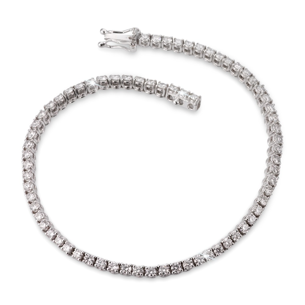 Bracelet Or blanc 750/18 K Diamant 2.673 ct, 71 Pierres, w-si 18 cm-563333