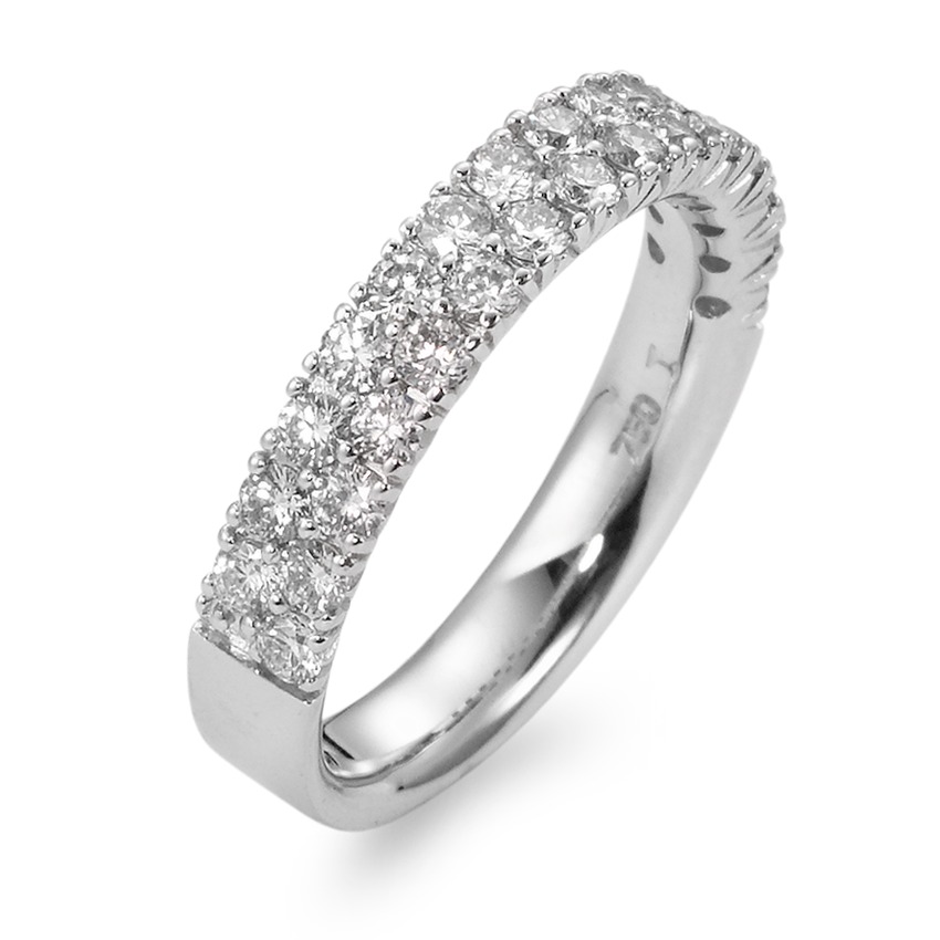 Fingerring 750/18 K Weissgold Diamant 0.84 ct, 29 Steine, w-si-563338