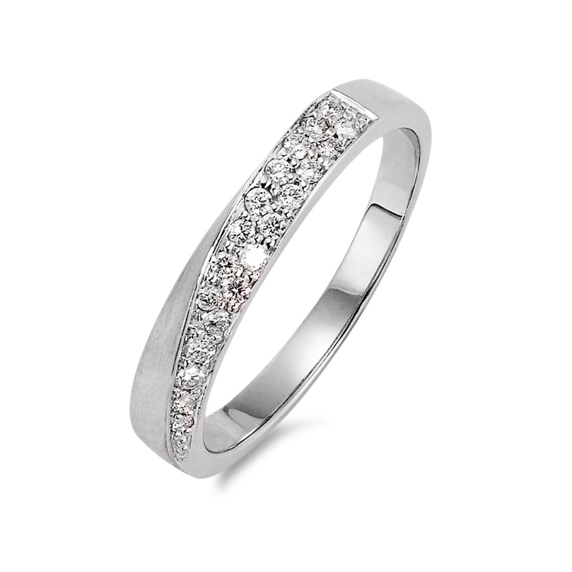 Fingerring 750/18 K Weissgold Diamant 0.22 ct, 20 Steine, w-si-563514