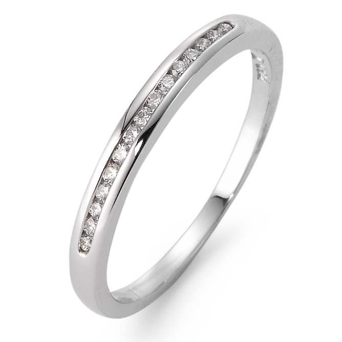 Memory Ring 750/18 K Weissgold Diamant 0.12 ct, 15 Steine, w-si-563528