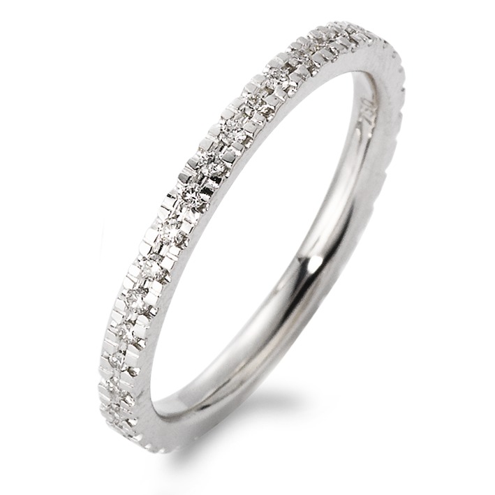 Memory Ring 750/18 K Weissgold Diamant 0.269 ct, 35 Steine, w-si-563536
