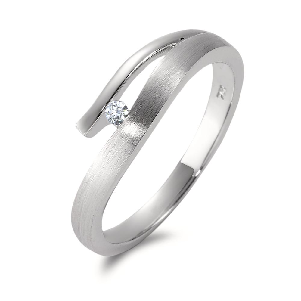 Fingerring 750/18 K Weissgold Diamant 0.03 ct, w-si-563747
