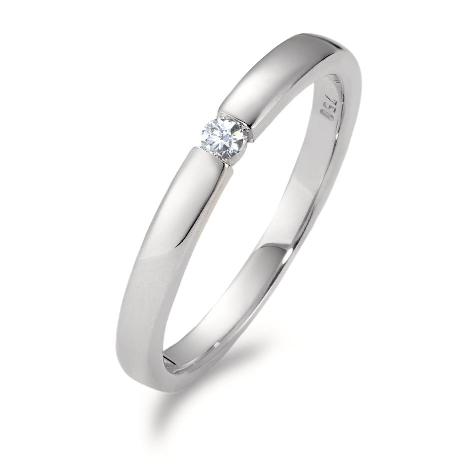 Solitär Ring 750/18 K Weissgold Diamant weiss, 0.05 ct, Brillantschliff, w-si-565950