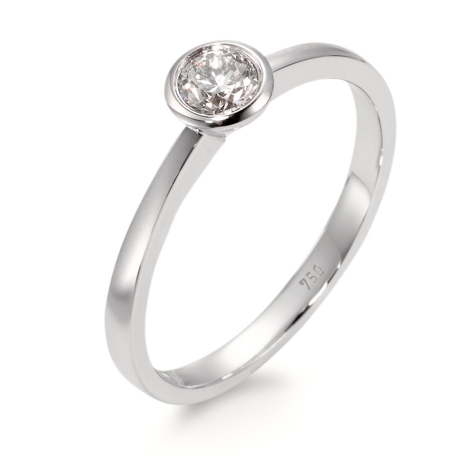 Solitär Ring 750/18 K Weissgold Diamant weiss, 0.25 ct, Brillantschliff, w-si-566131