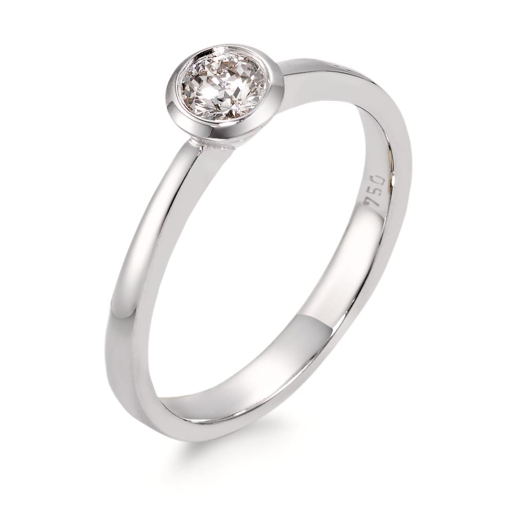 Solitär Ring 750/18 K Weissgold Diamant weiss, 0.33 ct, Brillantschliff, w-si-566132