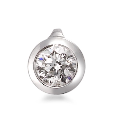 Pendentif Or blanc 750/18 K Diamant blanc, 0.33 ct, brillant, w-si Ø6 mm-566140