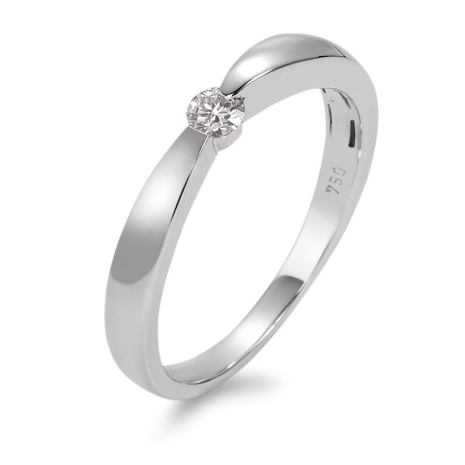 Solitär Ring 750/18 K Weissgold Diamant weiss, 0.10 ct, Brillantschliff, w-si-566163
