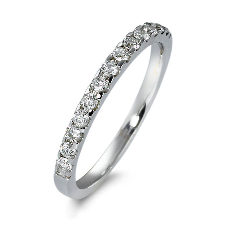 Memory Ring 585/14 K Weissgold Diamant 0.25 ct, 13 Steine, w-si-570603