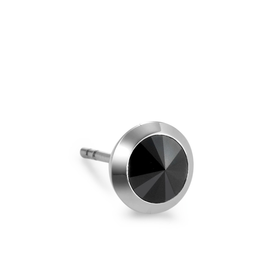 Clous d'oreille à l'unité Acier inoxydable Zircone noir Ø7.5 mm-571371