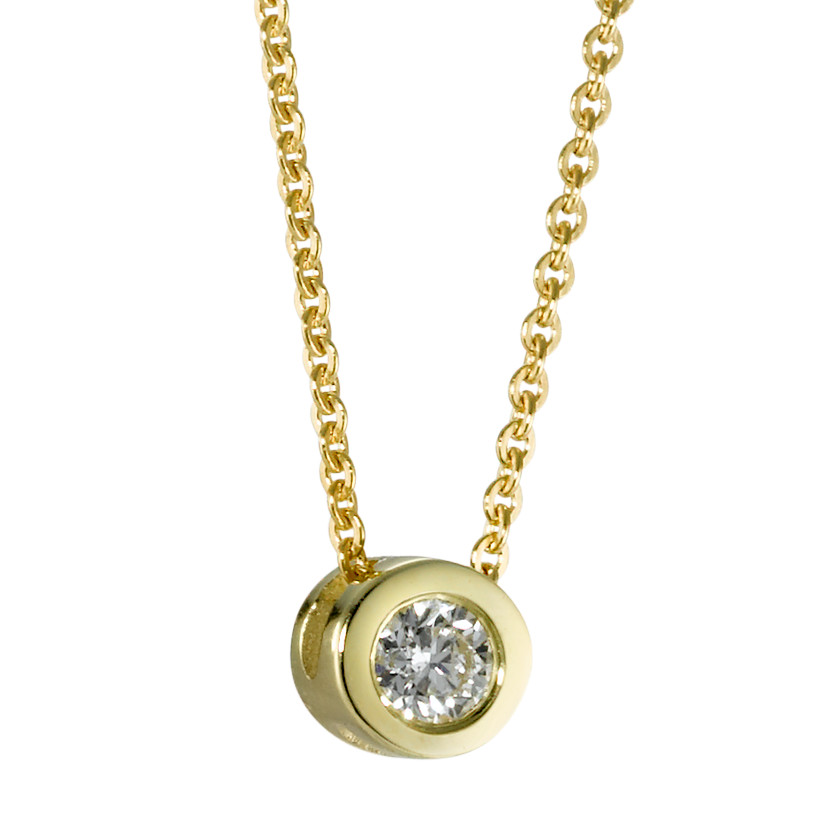 Chaînette avec pendentif Or jaune 585/14 K Diamant 0.05 ct, w-si 42 cm Ø5.5 mm-571485