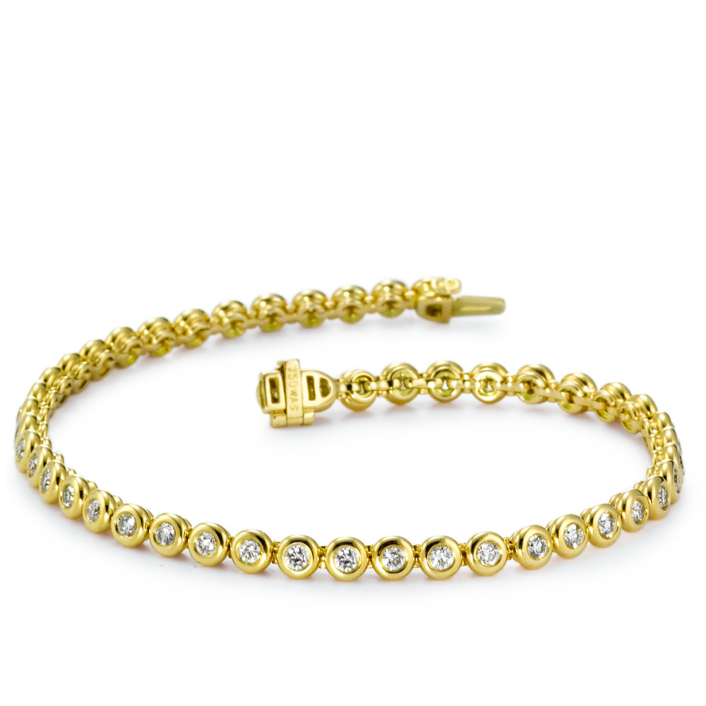 Bracelet Or jaune 750/18 K Diamant 1.78 ct, 48 Pierres, w-si 19 cm-573834