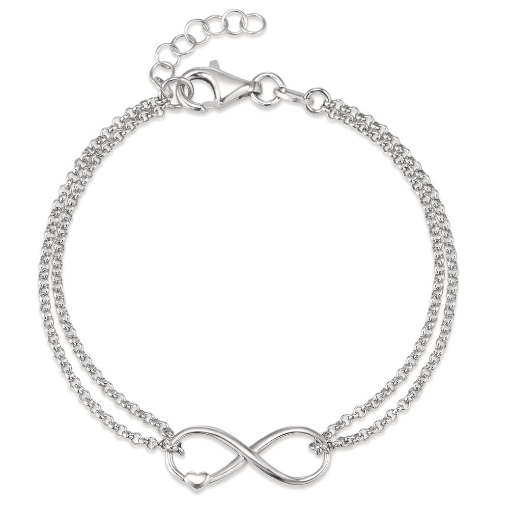 Armband Silber rhodiniert Infinity mit Herz 16-18 cm verstellbar-575641