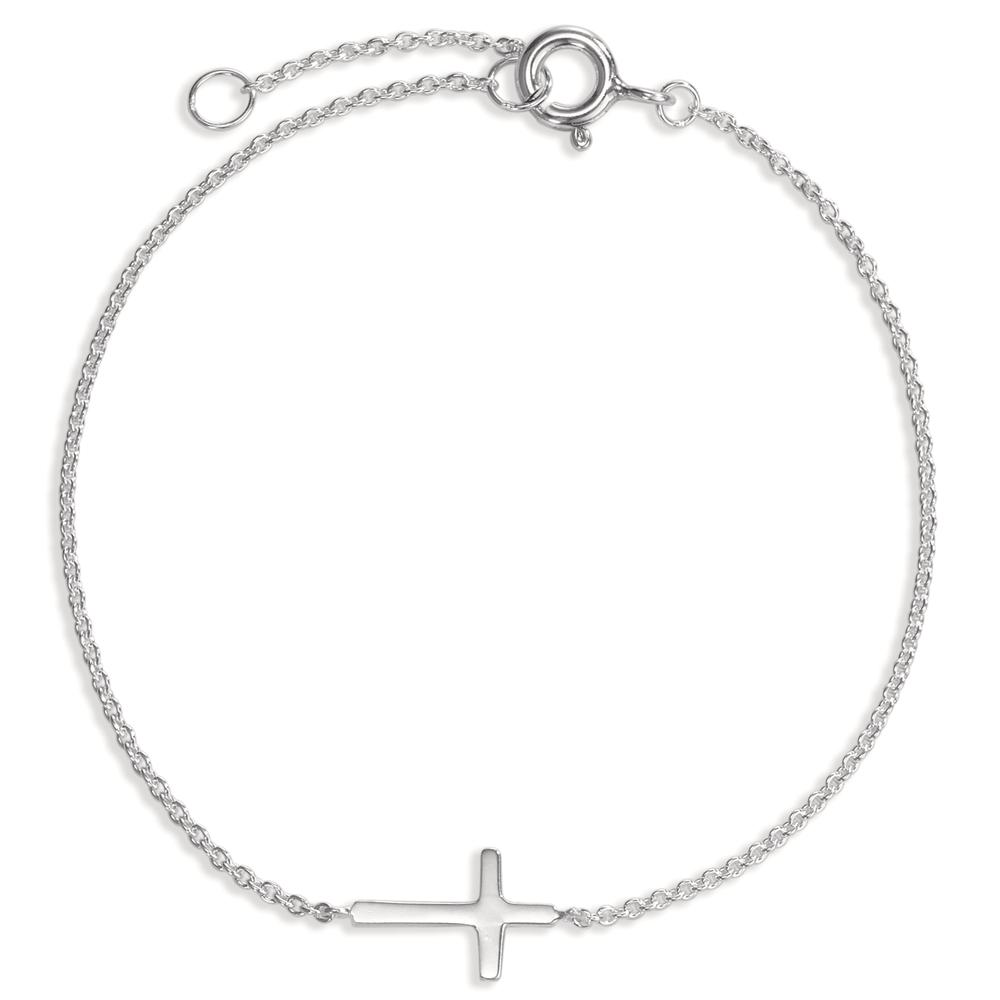 Image of Armband Silber rhodiniert Kreuz 16-18 cm verstellbar