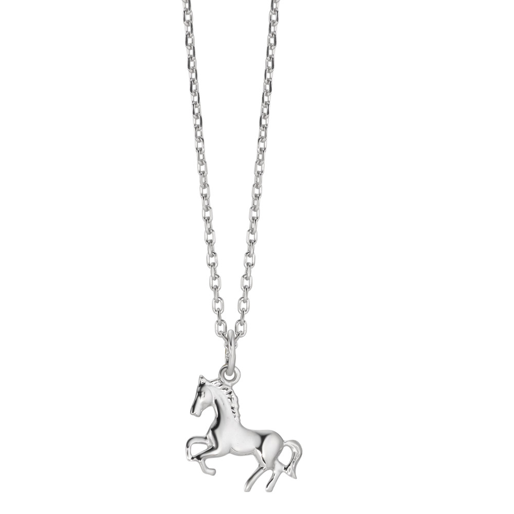 Halskette mit Anhänger Silber rhodiniert Pferd 38-40 cm verstellbar-582232