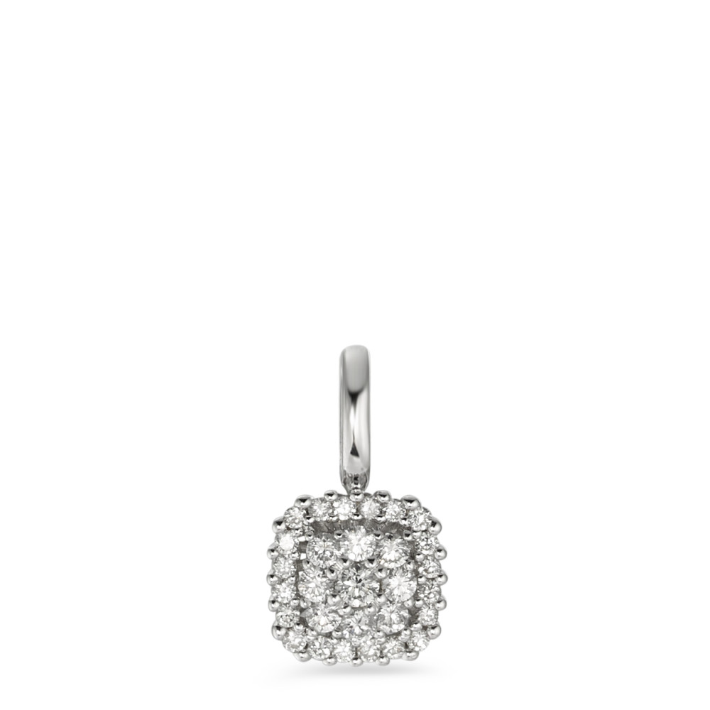 Anhänger 750/18 K Weissgold Diamant weiss, 0.25 ct, 29 Steine, Brillantschliff, w-si Ø8 mm-583558