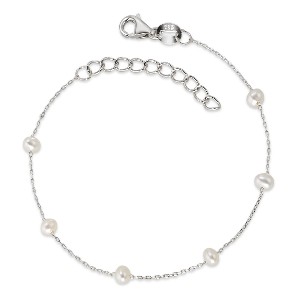 Bracelet Argent Rhodié perle d'eau douce 15-18 cm-584672
