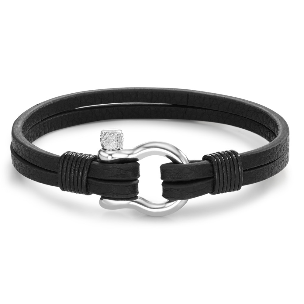 Bracelet Cuir, Acier inoxydable 18.5 cm-586249
