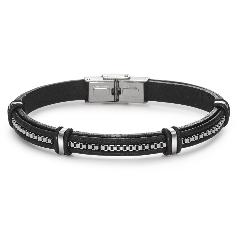 Bracelet Cuir, Acier inoxydable 21 cm-586435