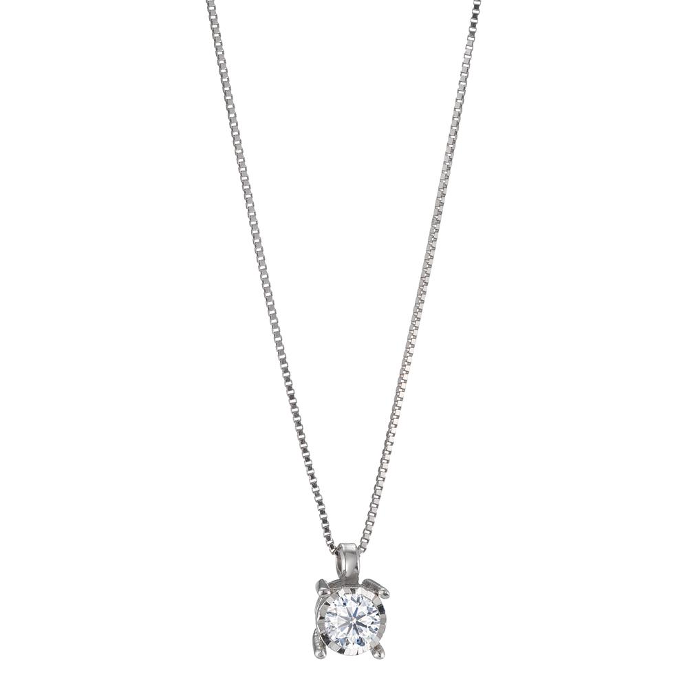 Collier Or blanc 750/18 K Diamant 0.10 ct, w-pi2 42 cm-586507