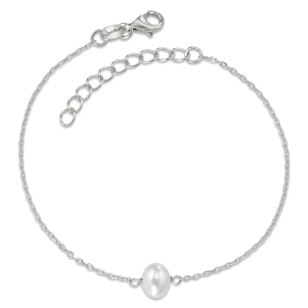 Bracelet Argent Rhodié perle d'eau douce 16-19 cm-588336