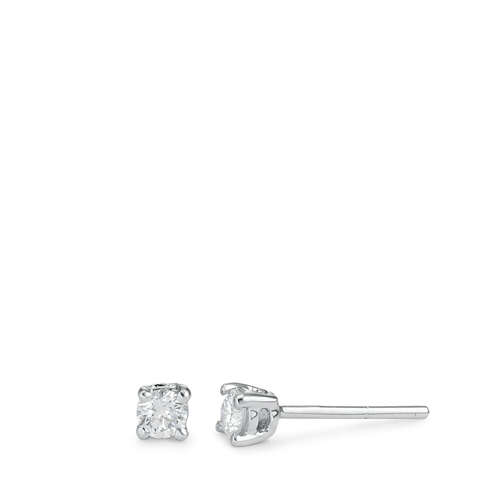 Clous d'oreilles Or blanc 750/18 K Diamant blanc, 0.25 ct, 2 Pierres, brillant, w-si Ø3.5 mm-588776