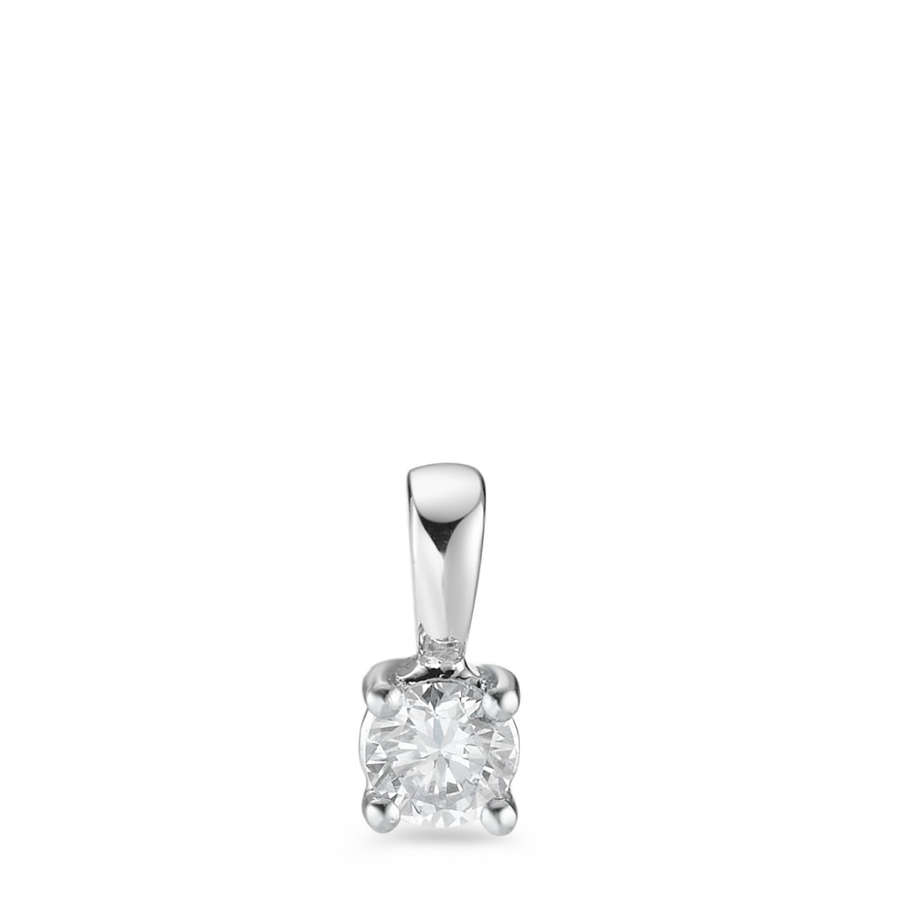 Pendentif Or blanc 750/18 K Diamant blanc, 0.25 ct, brillant, w-si Ø4 mm-588778