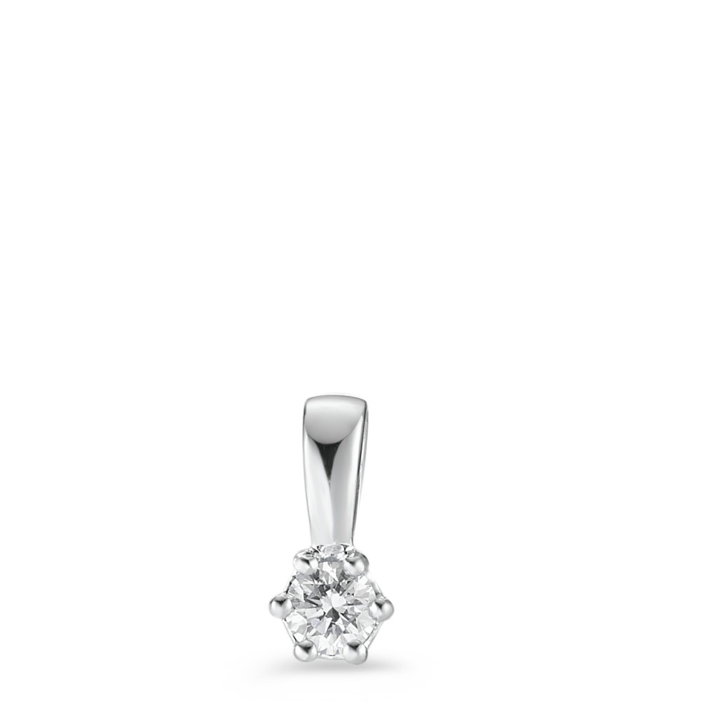 Pendentif Or blanc 750/18 K Diamant blanc, 0.10 ct, brillant, w-si Ø4 mm-588783