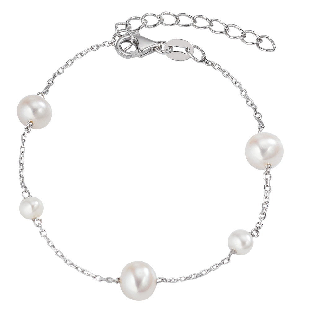 Bracelet Argent Rhodié perle d'eau douce 16-18 cm-589396