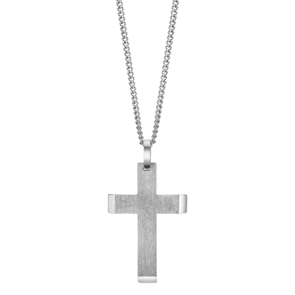 Halskette mit Anhänger Edelstahl Kreuz 50 cm-589634