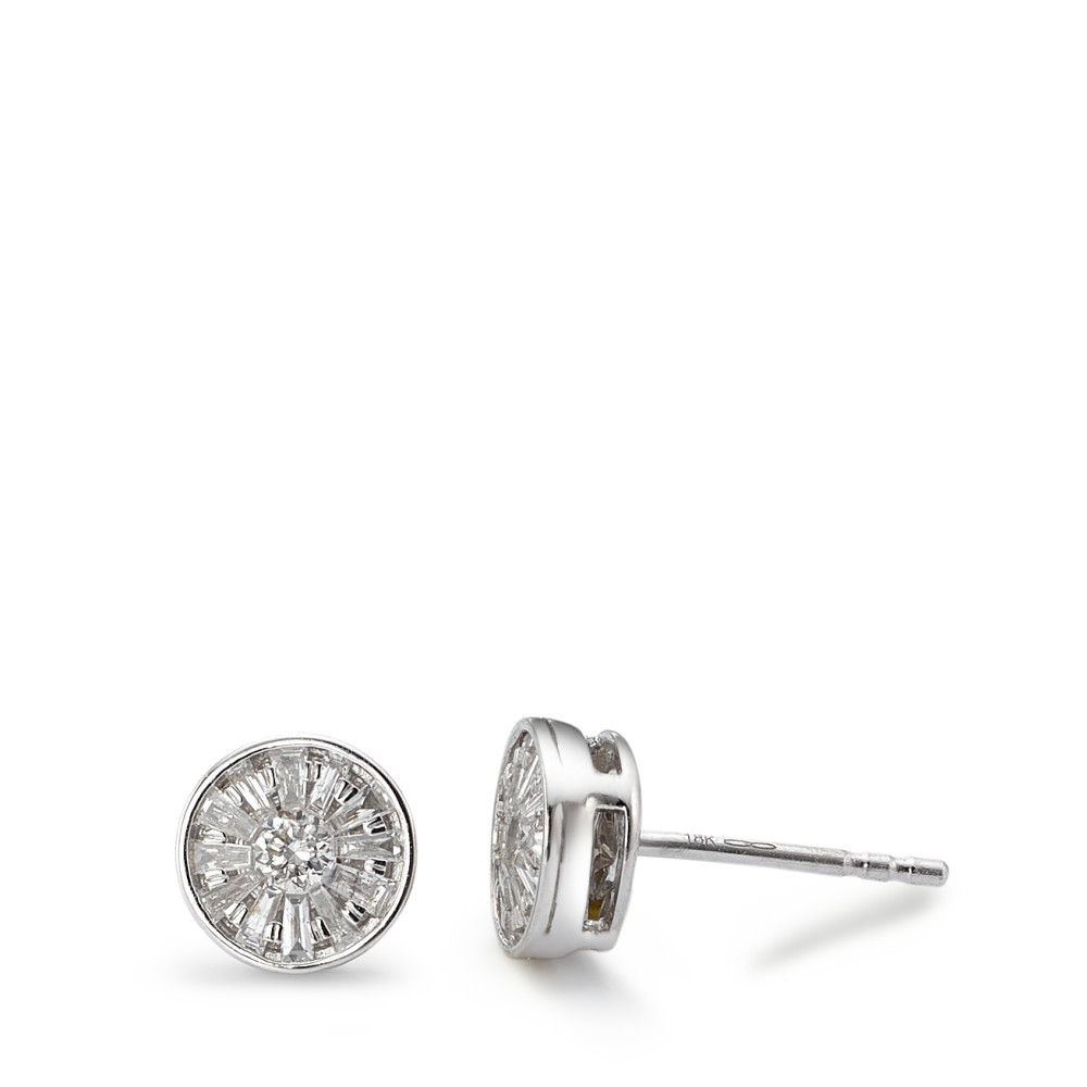Clous d'oreilles Or blanc 750/18 K Diamant 0.33 ct, 26 Pierres, w-si Ø6.5 mm-589800
