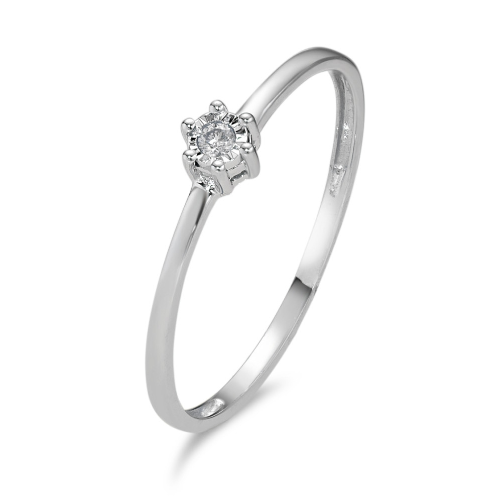 Solitär Ring 750/18 K Weissgold Diamant 0.02 ct, w-si-589828