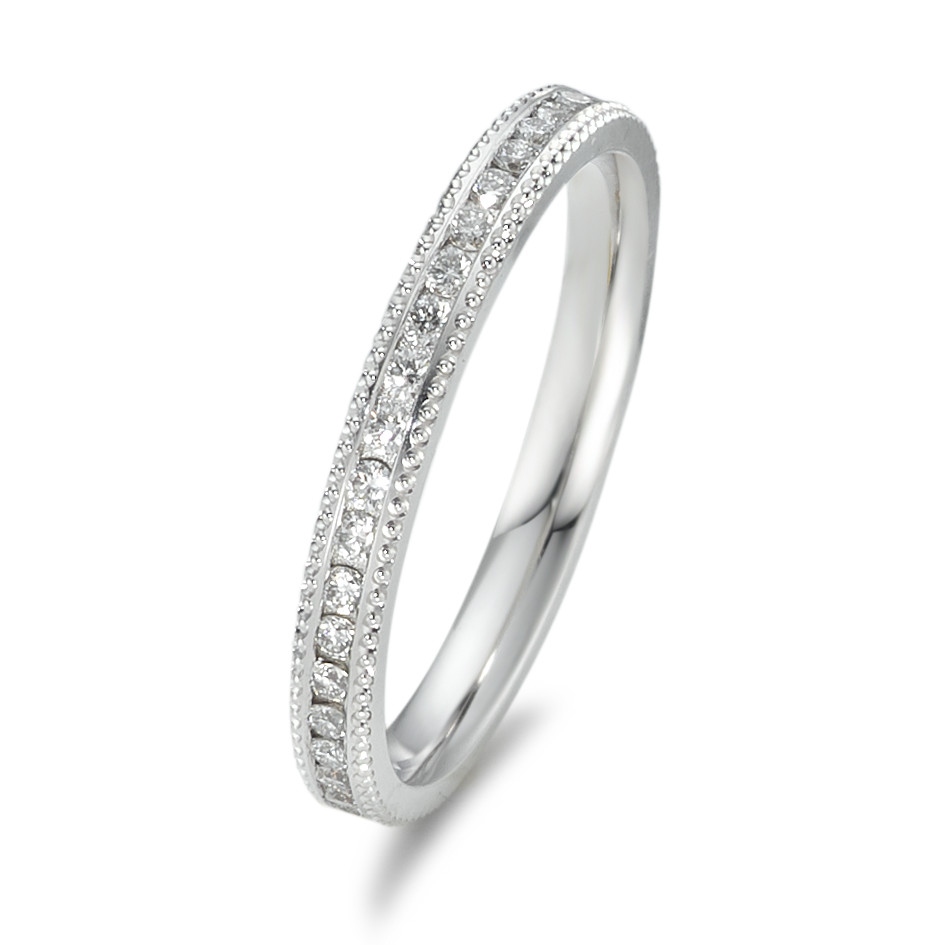 Memory Ring 750/18 K Weissgold Diamant 0.41 ct, 41 Steine, w-si-589861