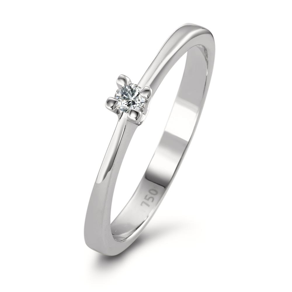 Solitär Ring 750/18 K Weissgold Diamant 0.05 ct, w-si-590796