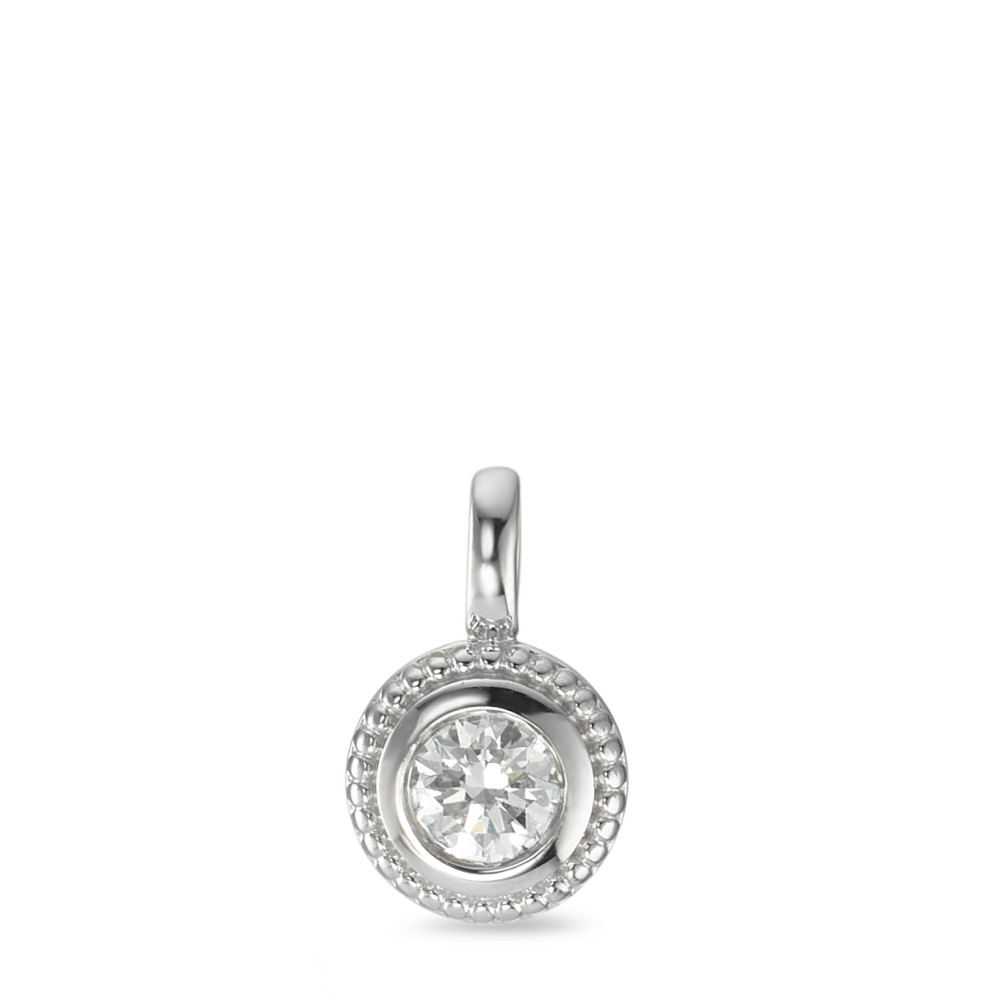Pendentif Or blanc 750/18 K Diamant 0.15 ct, w-si Ø6 mm-590869