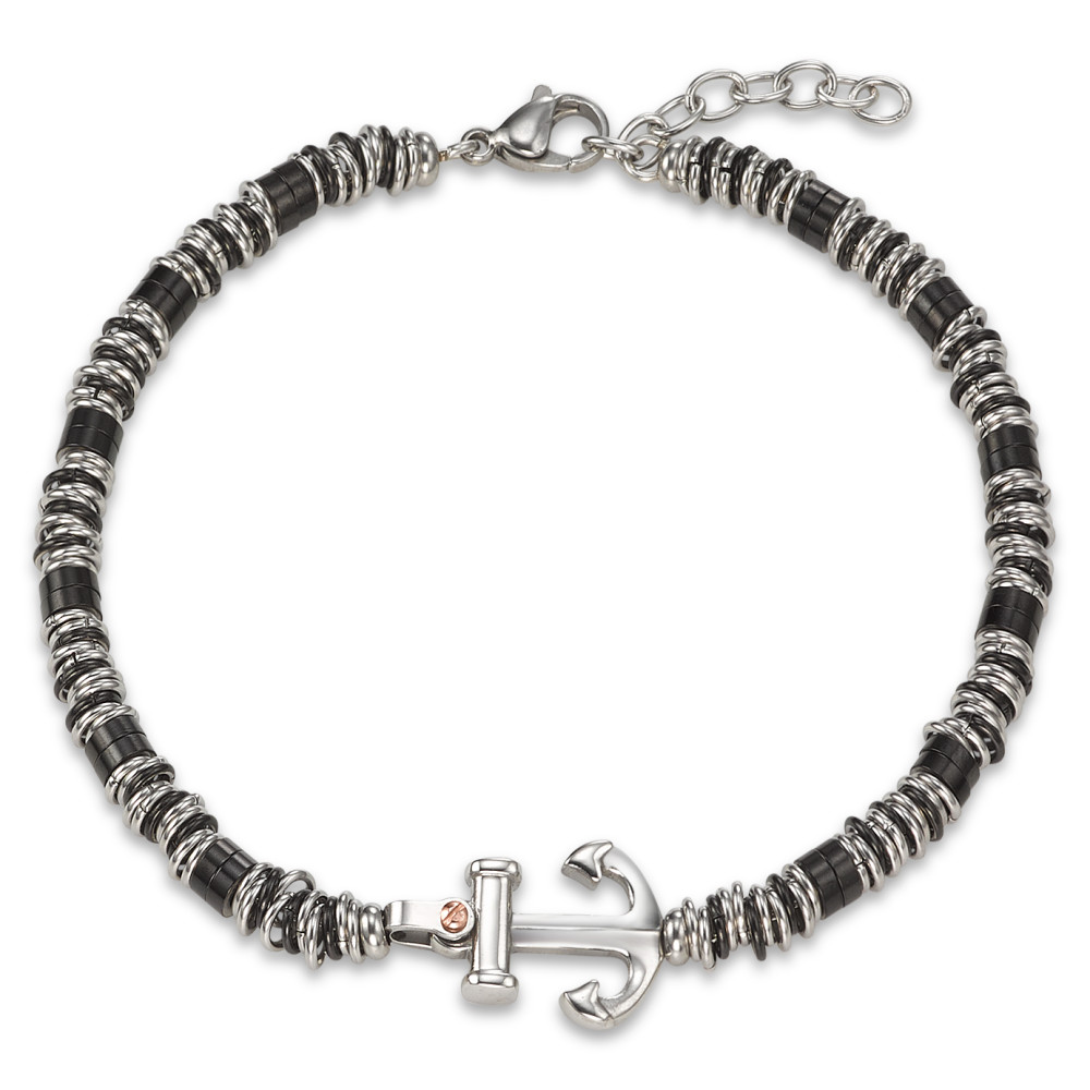 Bracelet Acier inoxydable noir PVD Ancre 18-21 cm Ø4.5 mm-591225