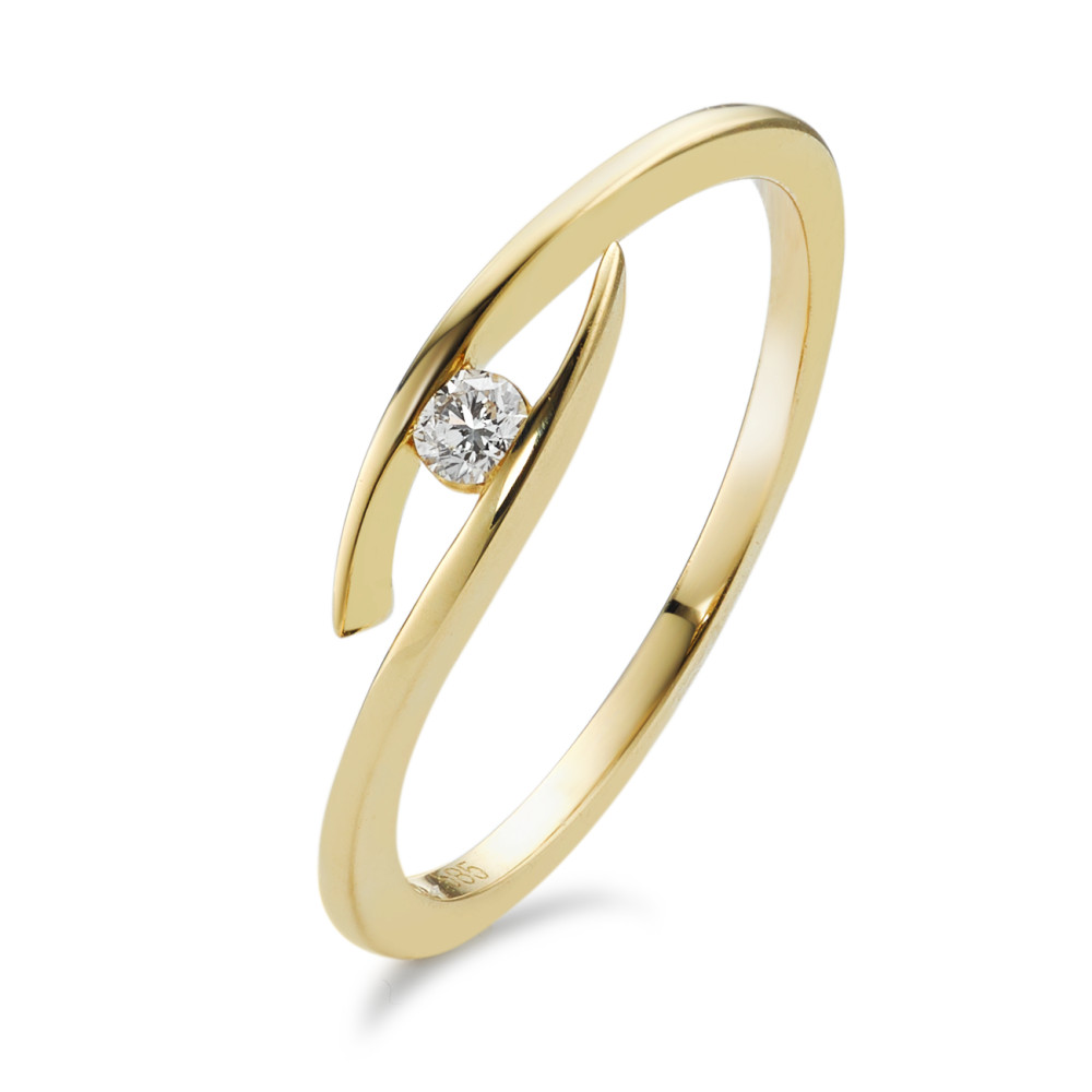 Fingerring 585/14 K Gelbgold Diamant 0.05 ct, w-si-591960