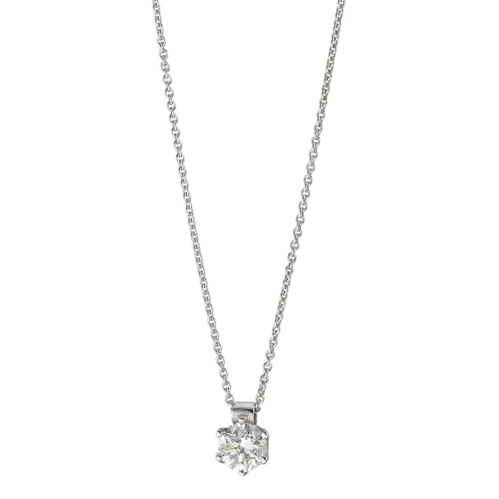 Collier 585/14 K Weissgold Diamant 0.22 ct, w-si 39.5-42 cm verstellbar-591989