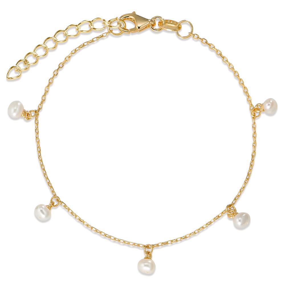 Bracelet Argent jaune Plaqué or perle d'eau douce 15.5-18.5 cm-592227