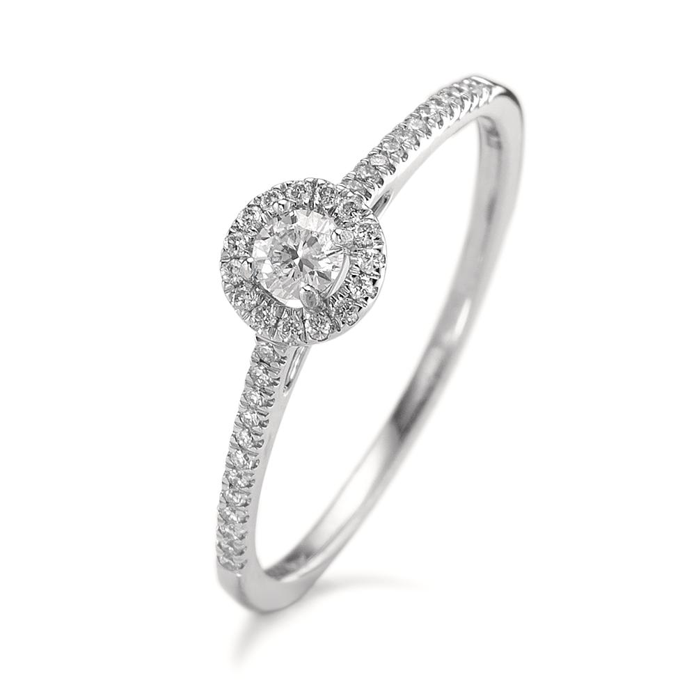 Solitär Ring 750/18 K Weissgold Diamant 0.21 ct, w-si-592311