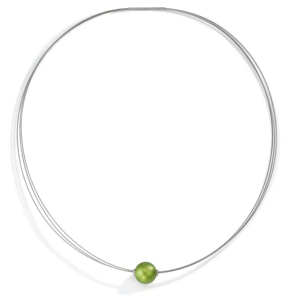 Image of TeNo Kugelcollier Globe, Edelstahl und Aluminium Apple Green, 10mm