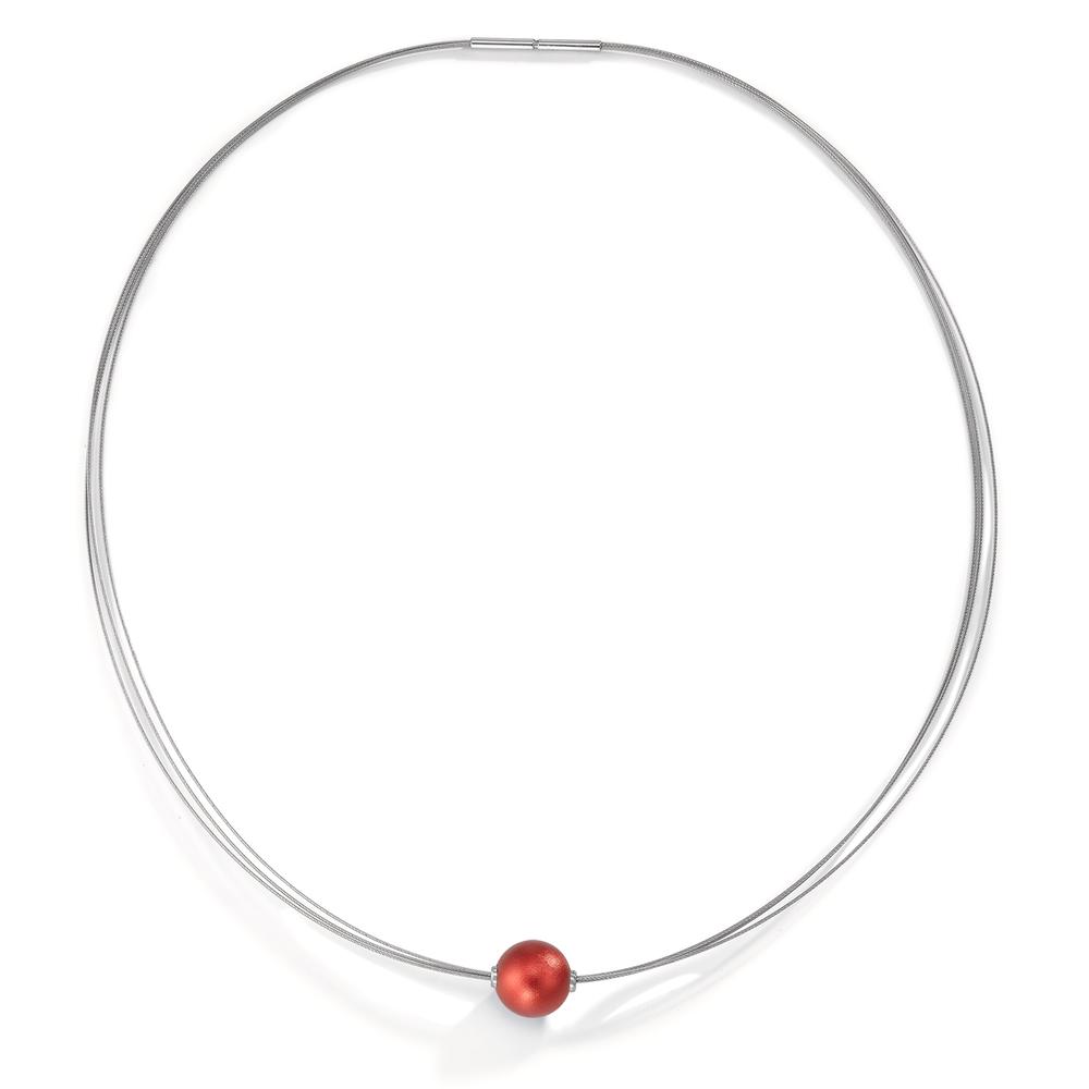 Image of TeNo Kugelcollier Globe, Edelstahl und Aluminium Ruby Red, 10mm