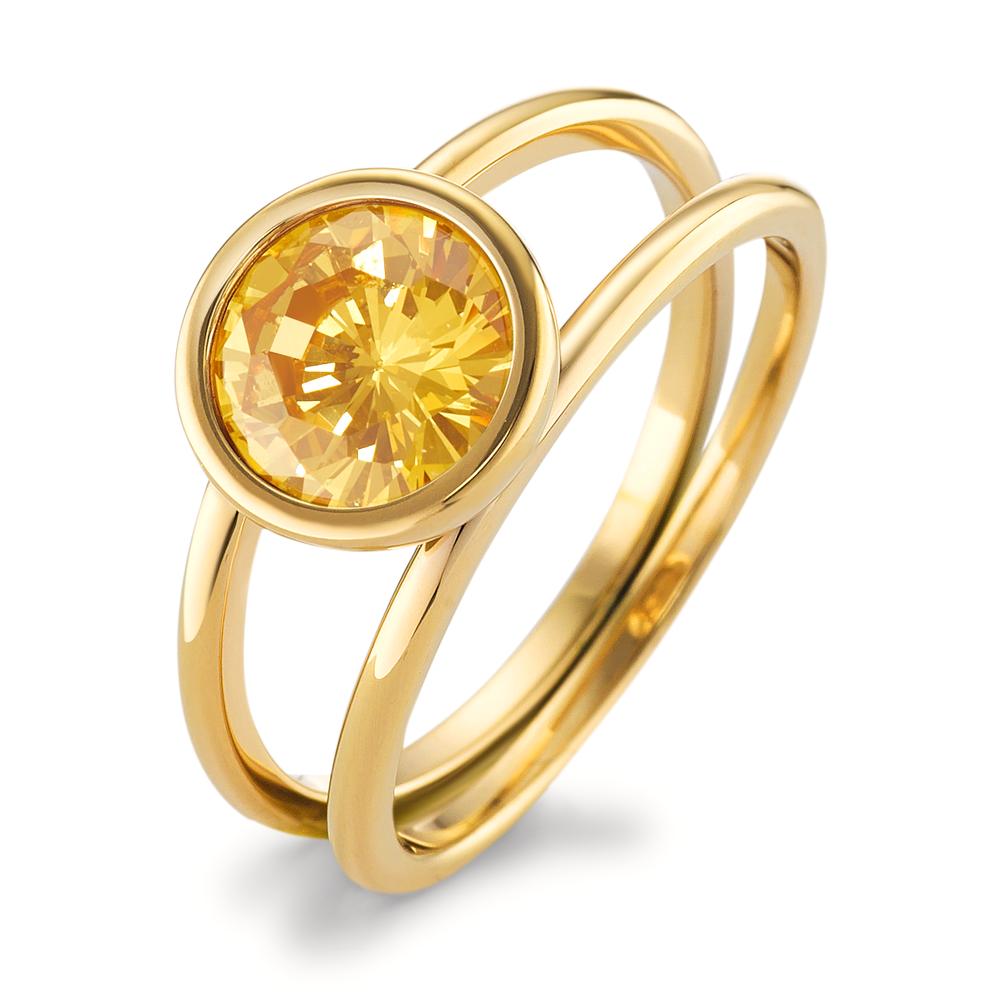 Image of TeNo Ring Joy Gold aus Edelstahl mit Imperial Yellow Zirkonia, Ø9.5mm