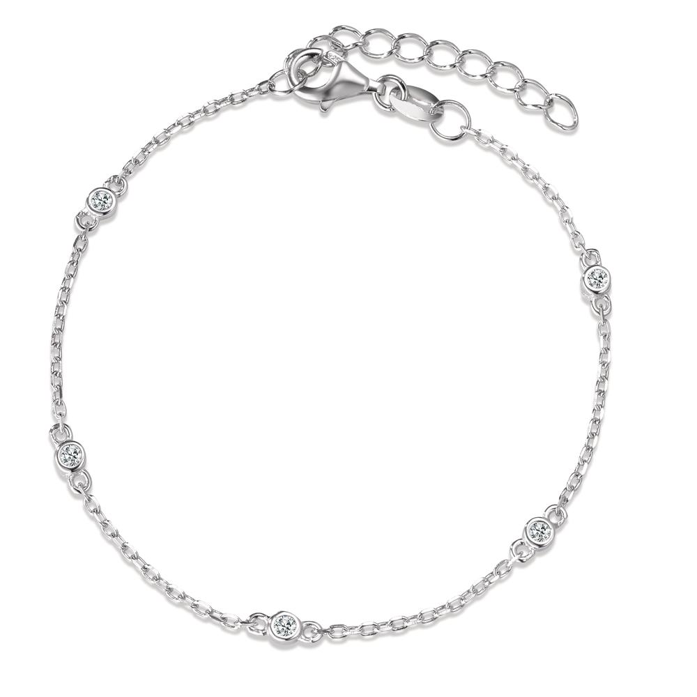 Armband Silber Zirkonia 5 Steine rhodiniert 16-19 cm verstellbar-594390