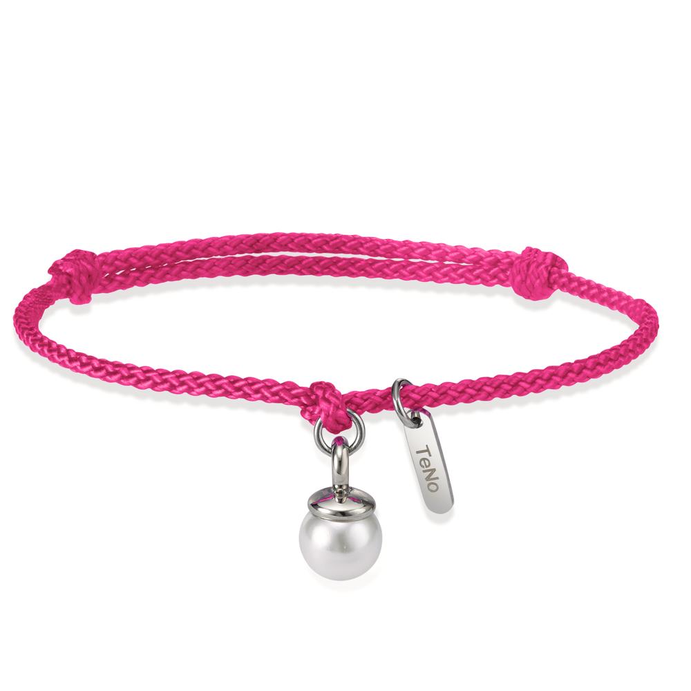 Pearl Drop Armband Arya - Pink - Edelstahl mit Muschelperle Ø7 mm, 16-21cm verstellbar -595300
