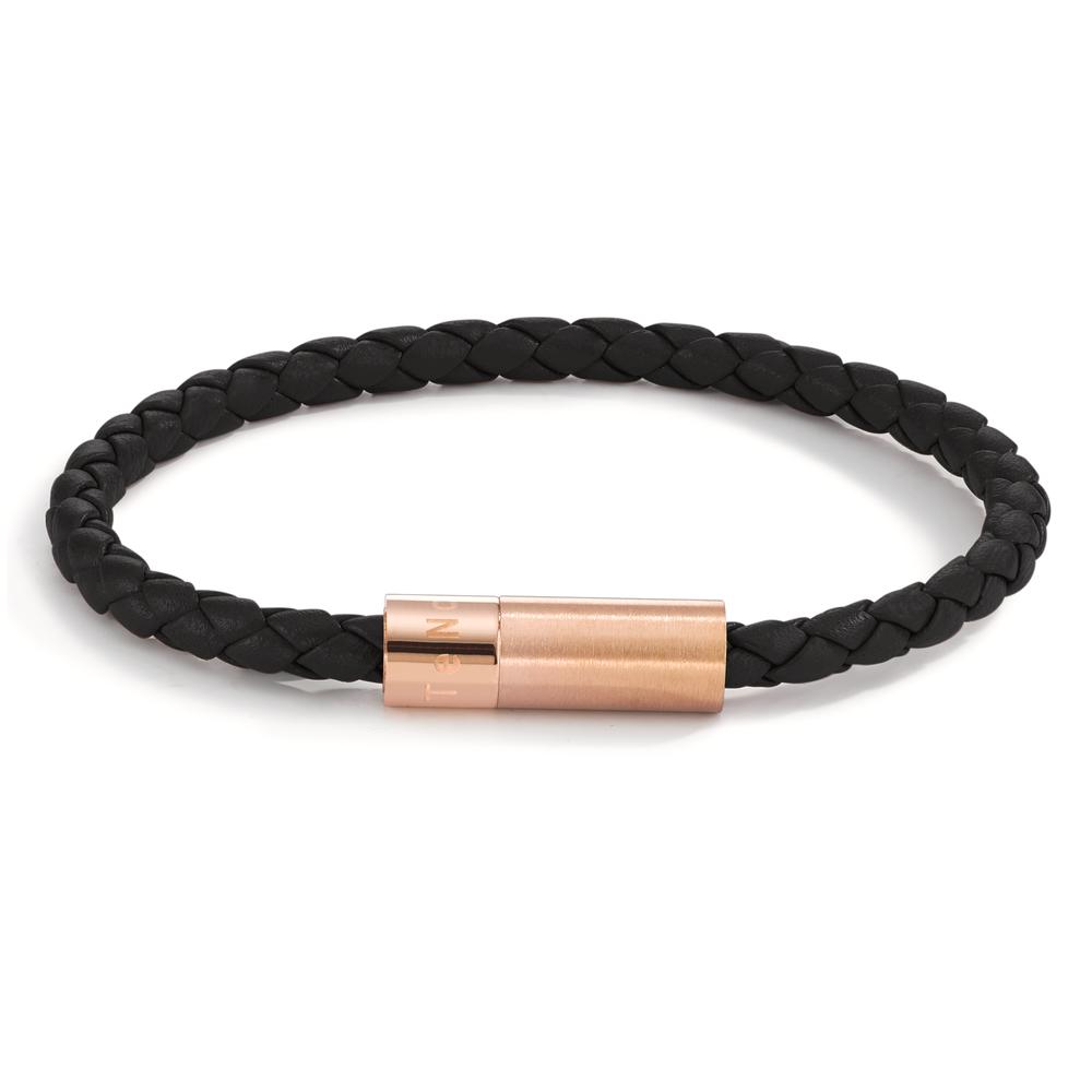 Bracelet Cuir, Acier inoxydable rosé PVD 19 cm-595333