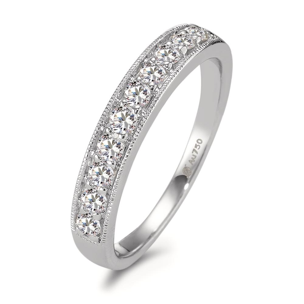 Memory Ring 750/18 K Weissgold Diamant 0.35 ct, 10 Steine, w-si-595770