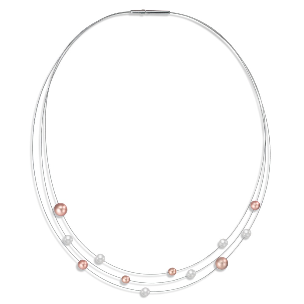 Collier Acier inoxydable, Aluminium perle de culture 45 cm-595954